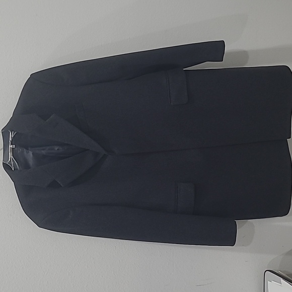 Banana Republic Grey Wool Oversized Hidden Placket Longline Trench Coat Size L - Picture 1 of 15